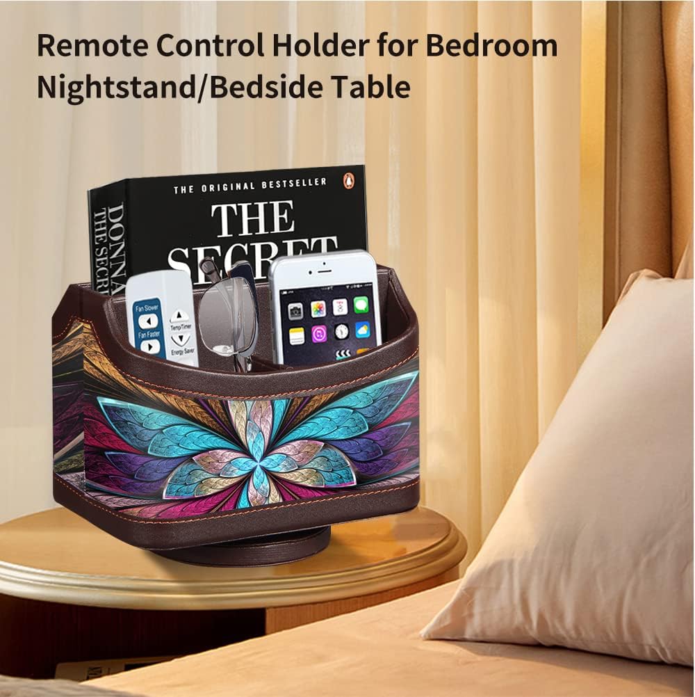 PU Leather TV Remote Holder Caddy / 7-color Flower