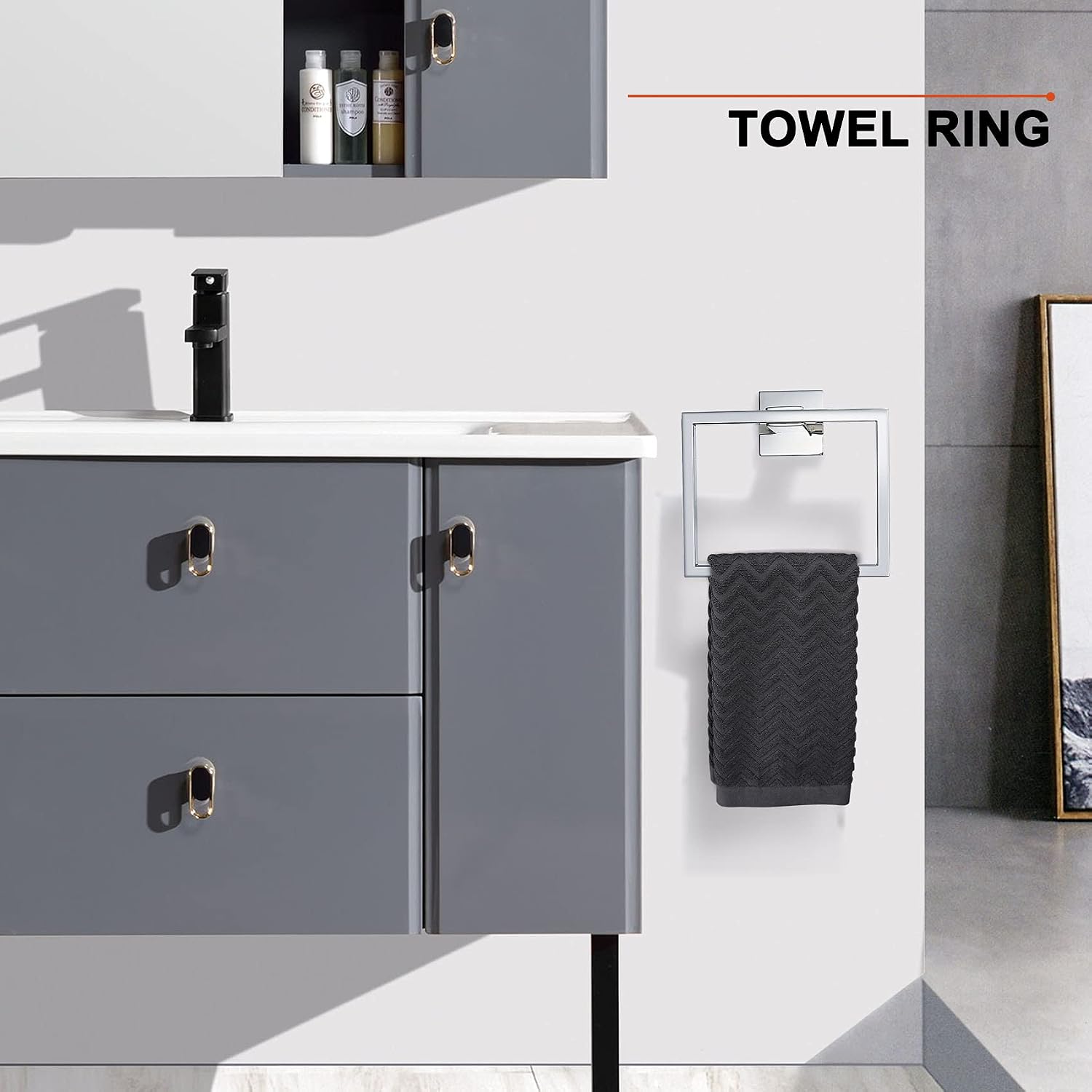 4-Piece Bathroom Hardware Set Chrome Bath Towel Bar Holder Sets Wall Mounted Stainless Steel Bathroom Accessory Kit