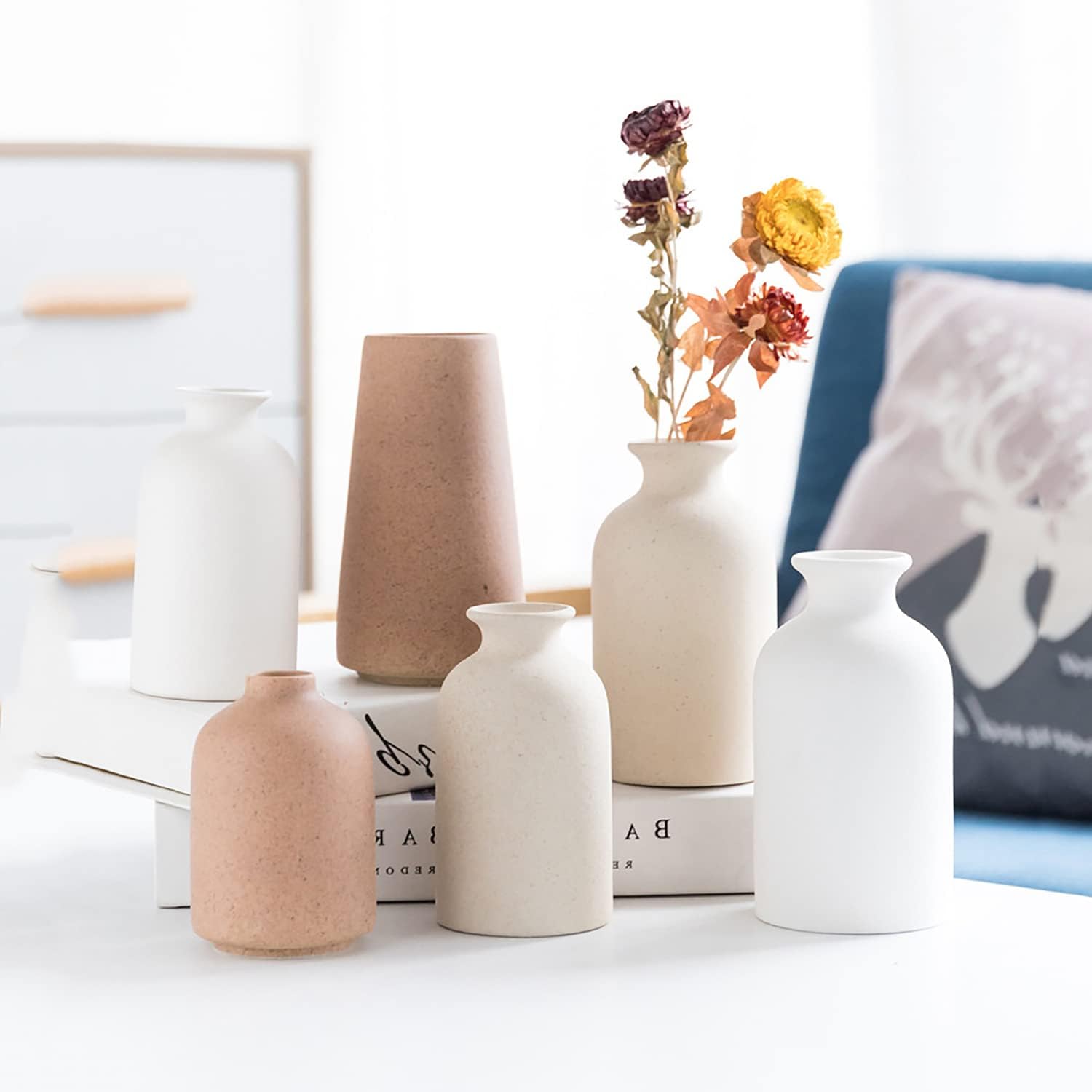 Hirdbrote Small Ceramic Vases for Decor / Milk White