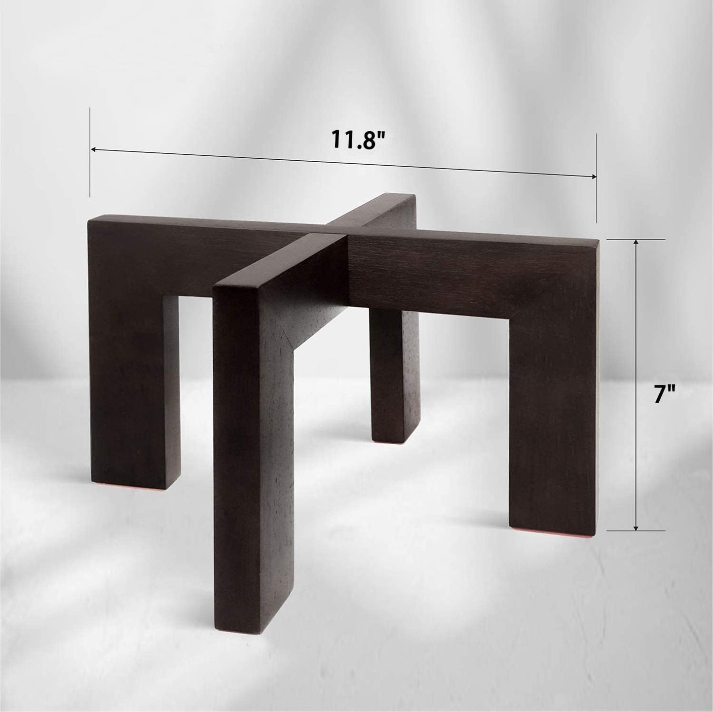 2 Pack Plant Stand Indoor Outdoor, Mid Century Plant Stand for Indoor Plants, Wood Modern Plant Holder Rattan Flower