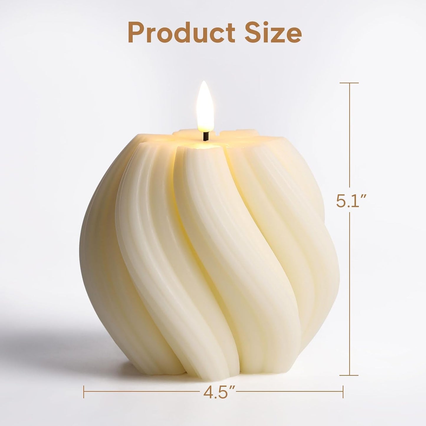 Swirl Flameless Candles / Cream White