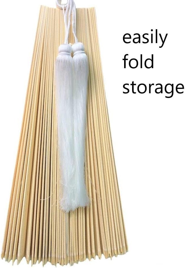 Large Bamboo Fan Wall Art for Boho Hanging Headboard / Ivory / 40inch