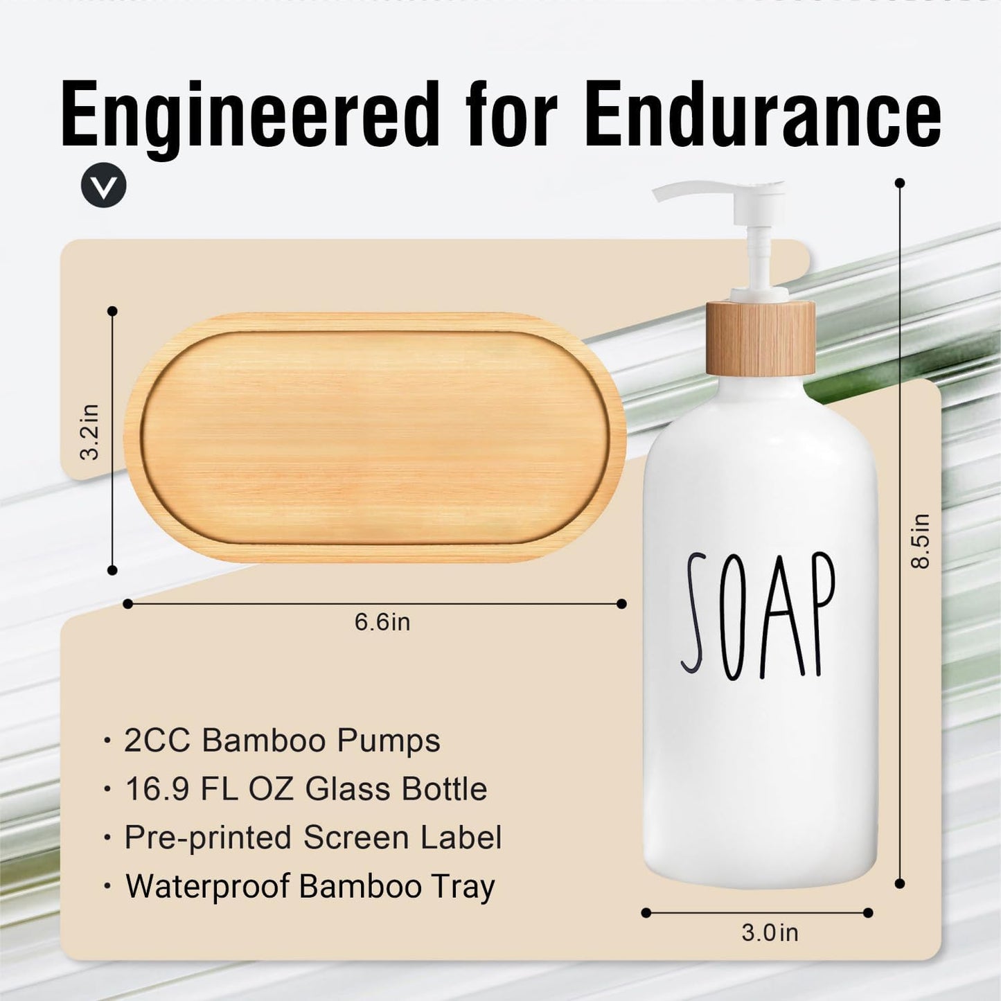 MOMEEMO White Soap Dispenser Bathroom Set | Soap and Lotion Dispenser Set Suitable for Bathroom Accessories Decor