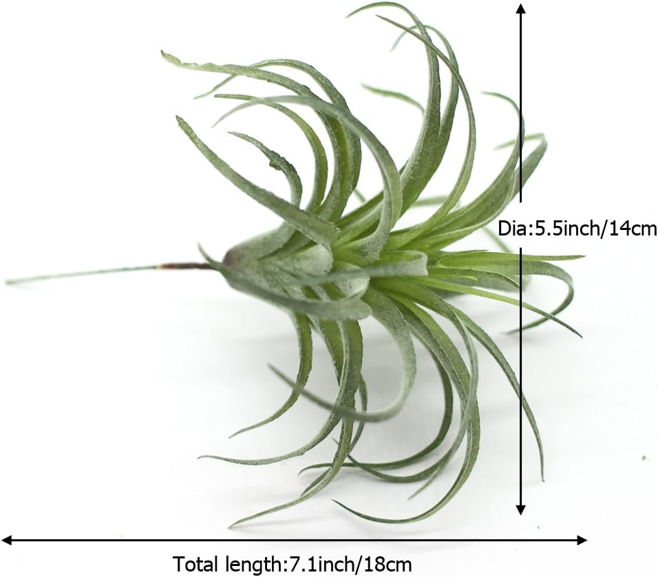 Artificial Flocking Tillandsia Air Plants Faux Succulents Bromeliads / Small / Set of 2