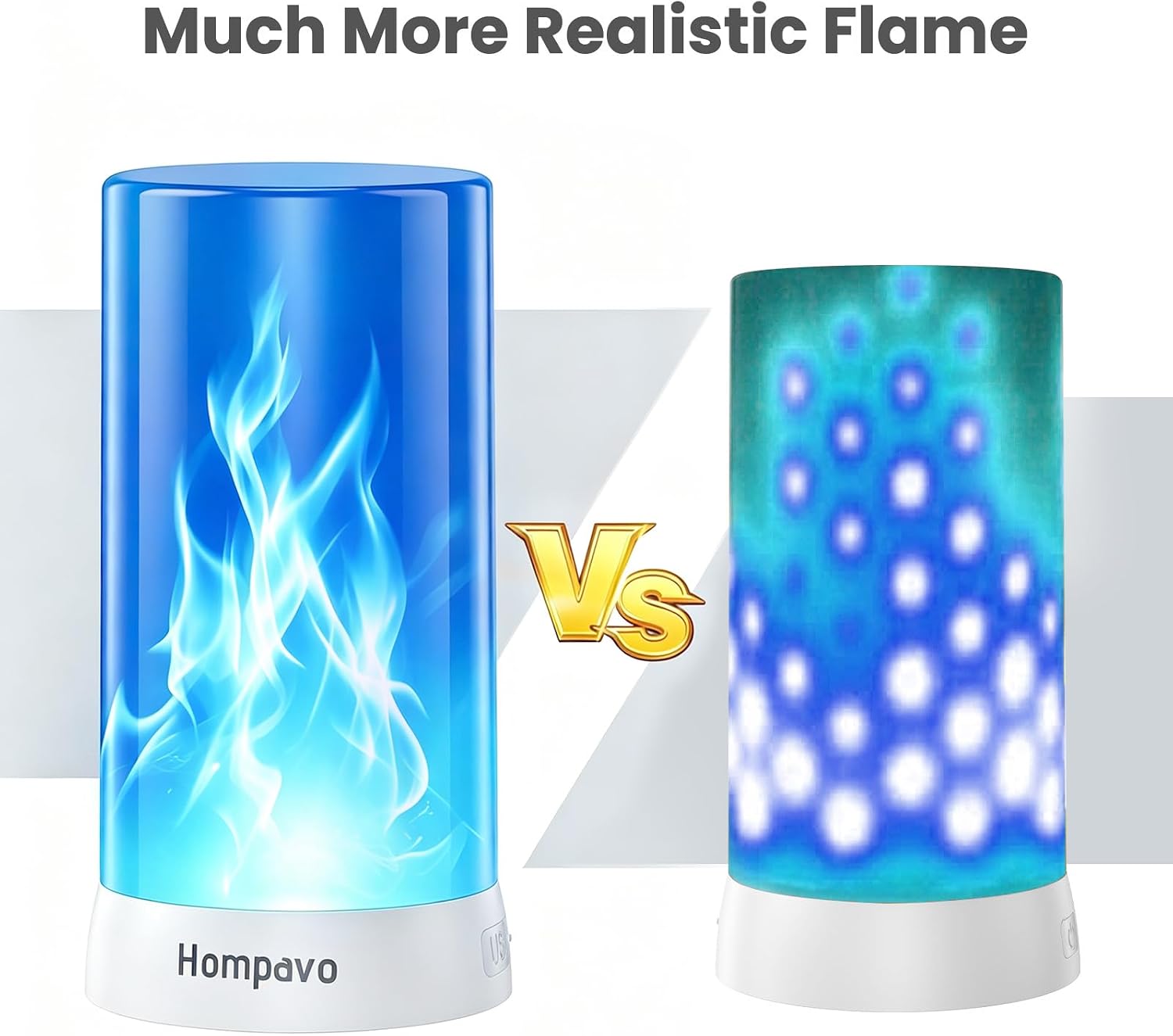 Hompavo 【Upgraded】 Flame Lights with Remote, Timer, 4-Mode Rechargeable | Waterproof LED Battery Operated Flameless