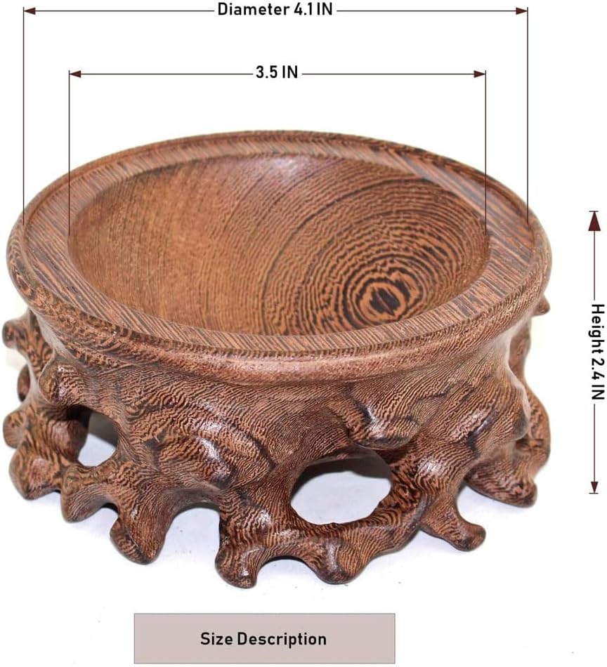 Oriental Asian Rosewood Crystal Decorative Ball Display Stand Pedestal Stands / B019 / Large