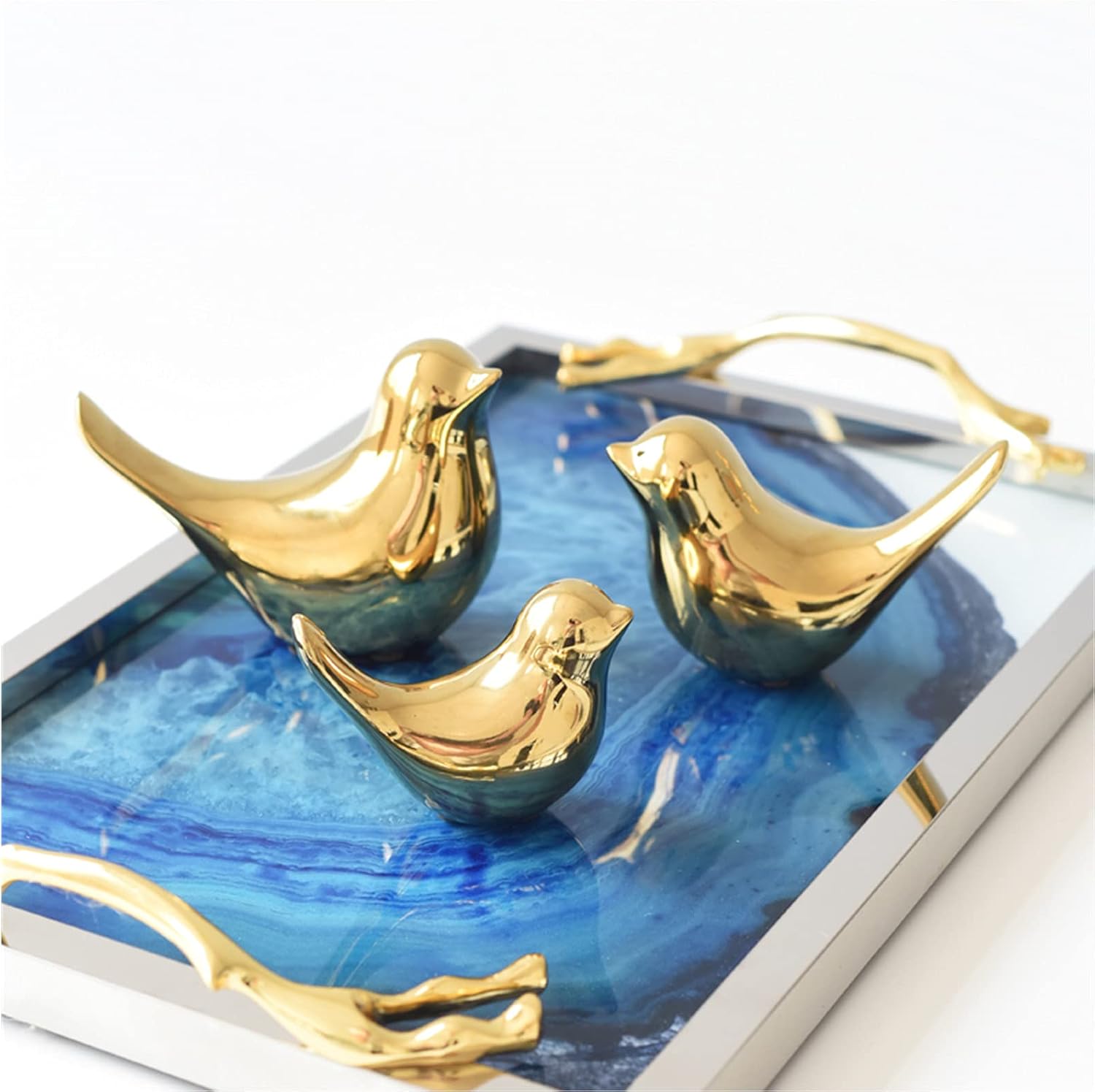 Ceramic Small Animal Statues / Gold / Set of 4