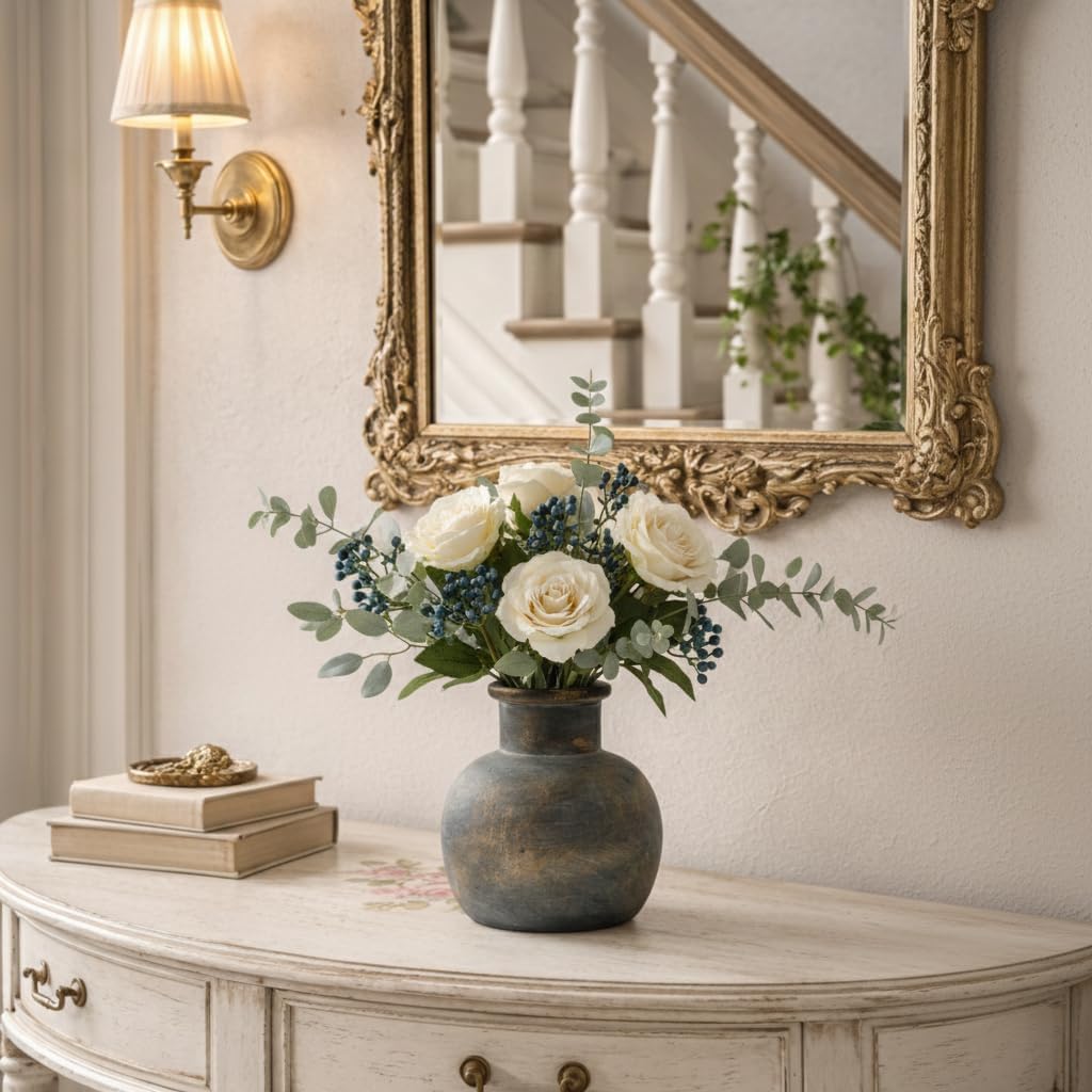 Ceramic Rustic Farmhouse Vase / 795-bronze / 6 Inch