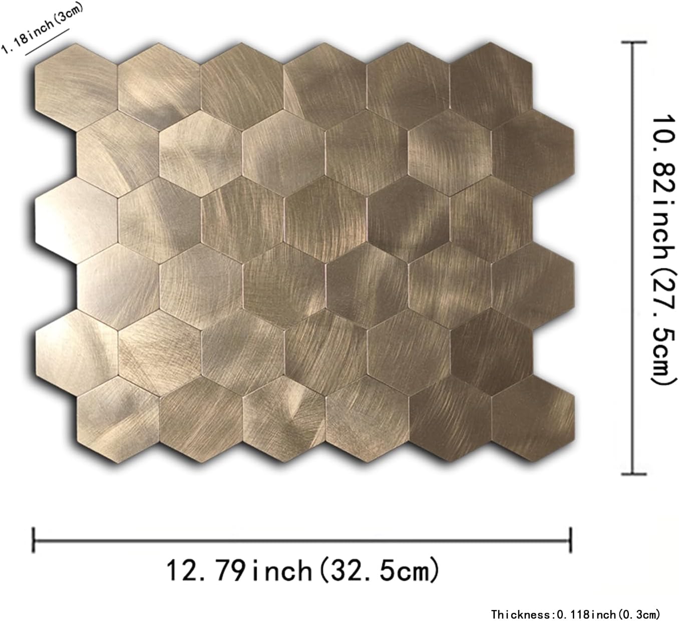 Peel & Stick Mosaic Wall Stickers / Copper / Set of 10