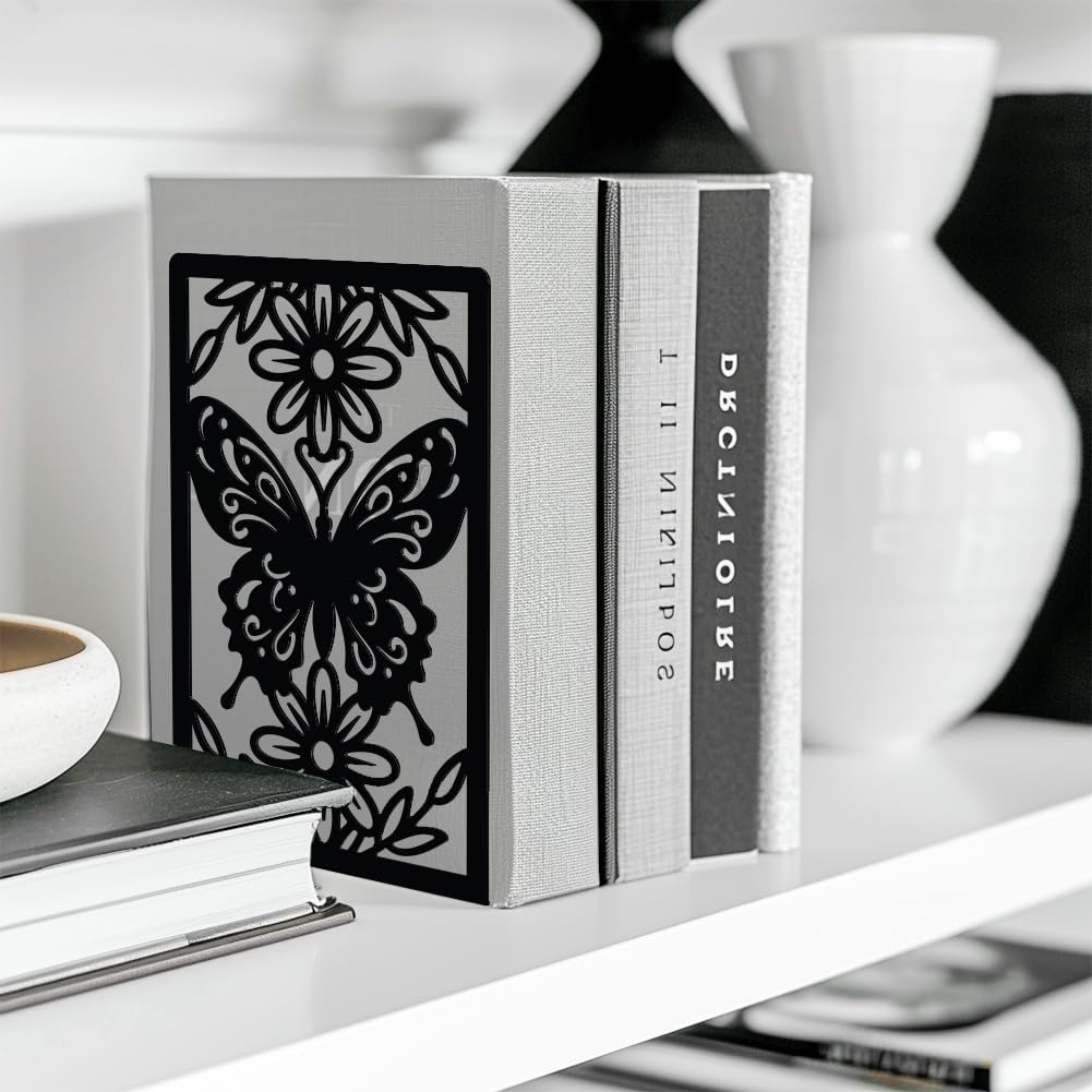 Metal Bookends / Heavy Duty Study Unique Creative / Butterfly