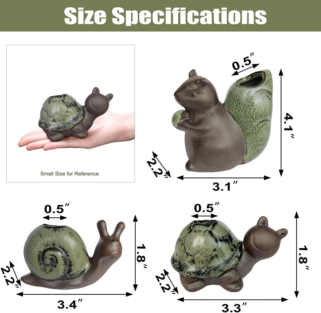 Ceramic Garden Figurines Statue Turtle / Set of 3