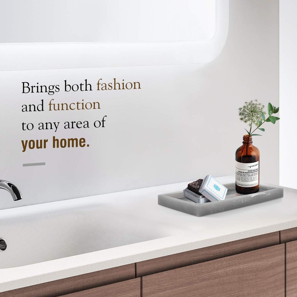 Bathroom Vanity Tray / Ink Gray / Mini / 8 x 4
