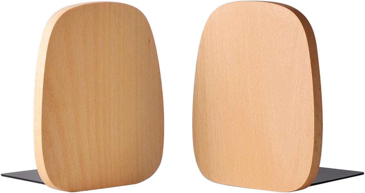 Wooden Book Stopper / Oval / Beech-1 Pair