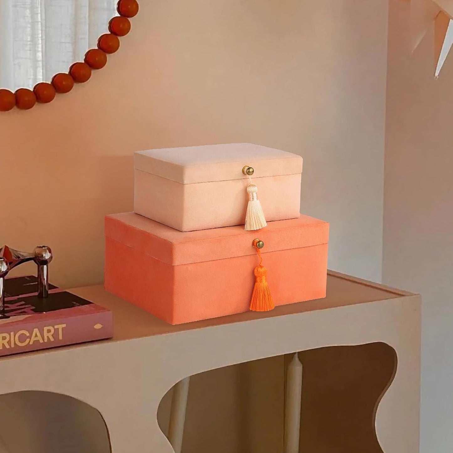 Velvet Jewelry Boxes Decorative Boxes / Orange