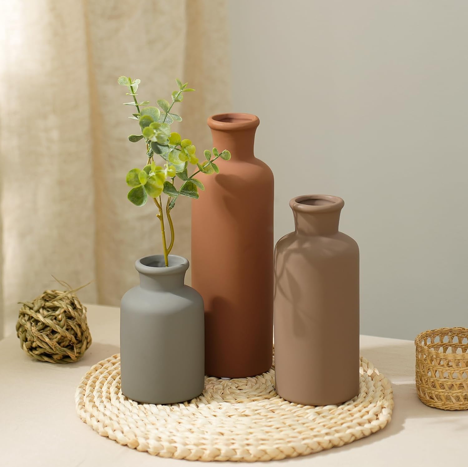 Ceramic Vase / Coffee Mix Set - Gray#2 / Set of 3