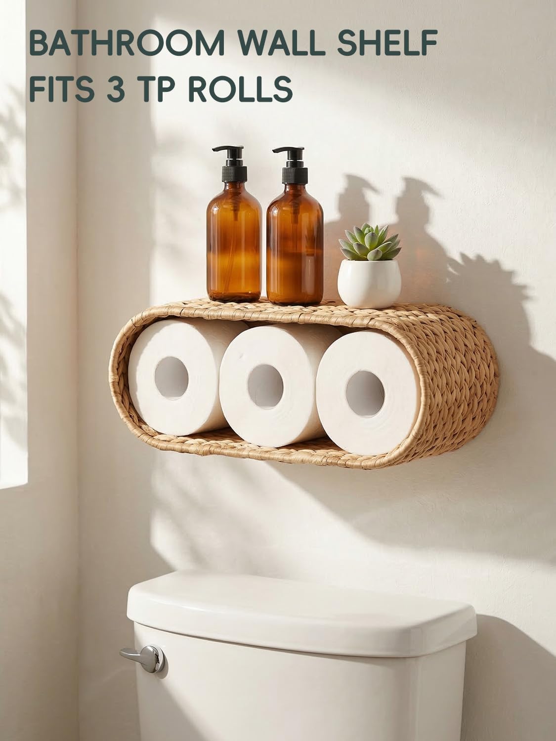 Rattan Hanging Toilet Paper Holder Basket