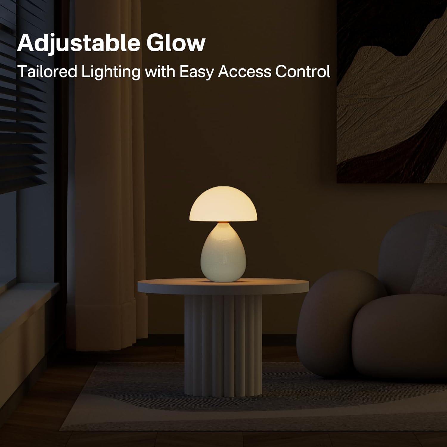 Mushroom Lamp Table Lamp / Cream-ice Crackle