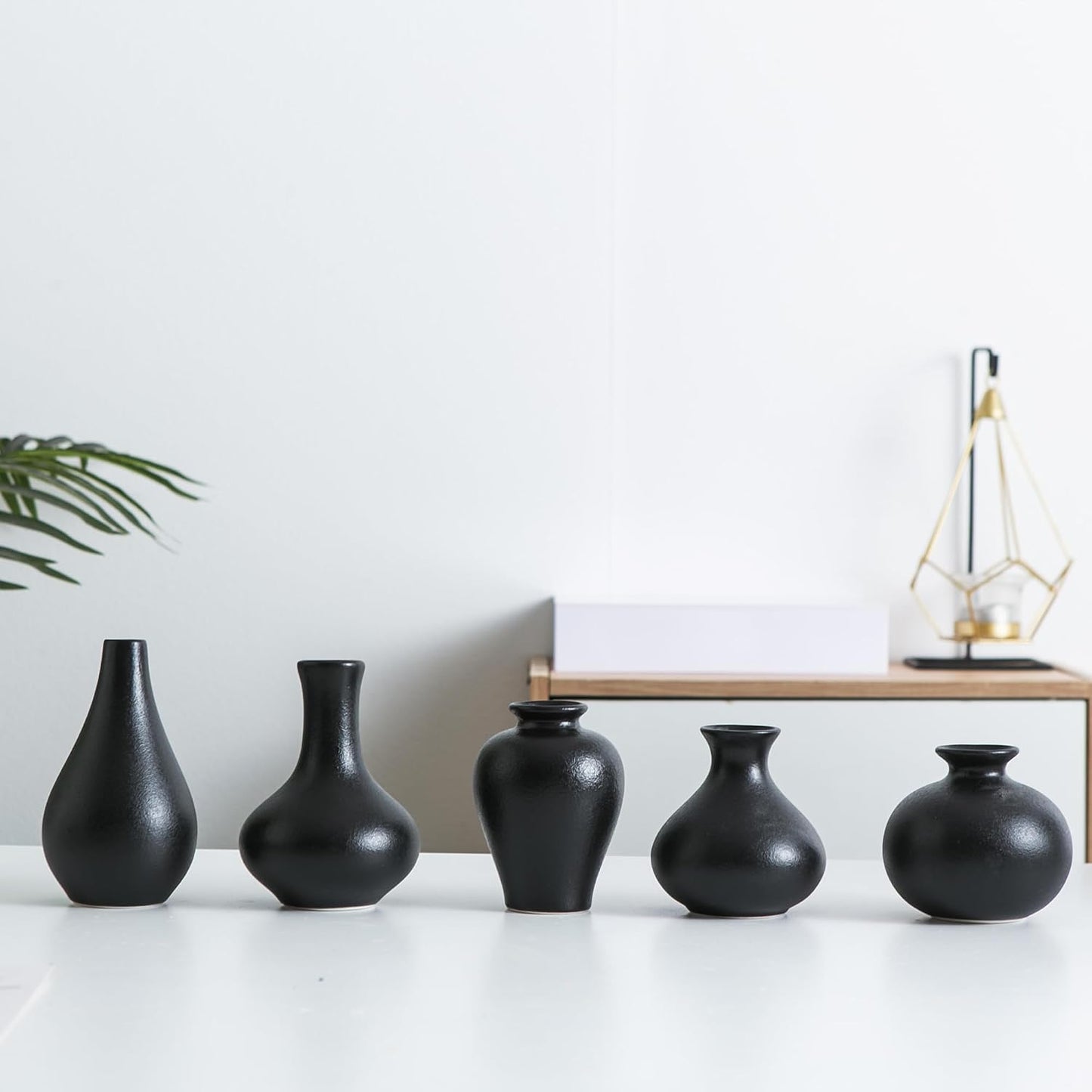 Small Ceramic Vase / Blacksmall Vase / Black / Set of 5
