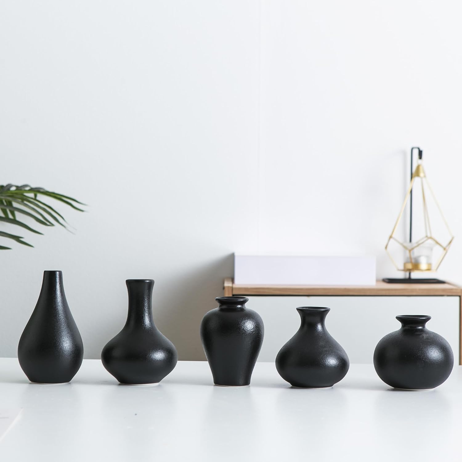 Small Ceramic Vase / Blacksmall Vase / Black / Set of 5