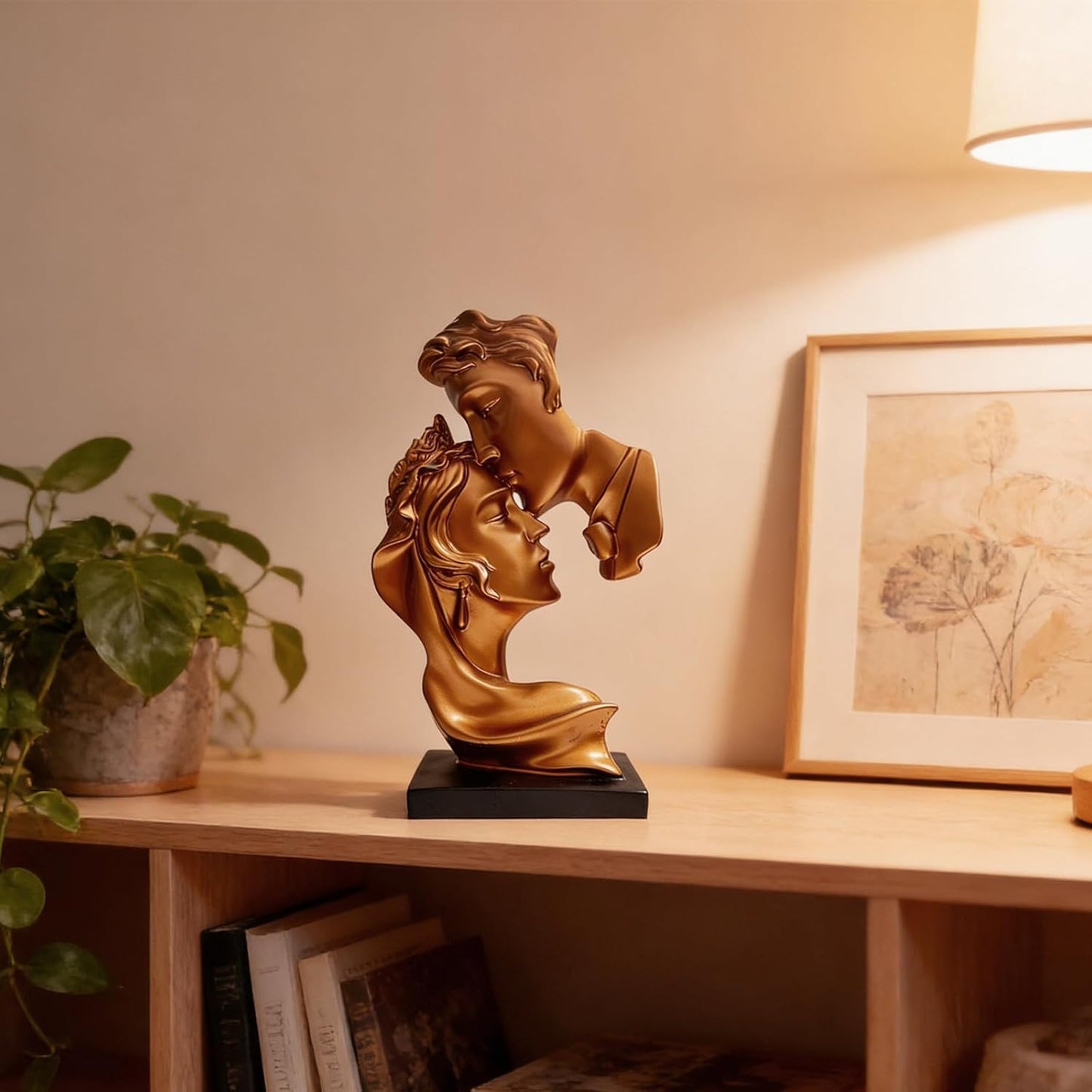 Abstract Art Couple Sculpture Home Furnishing Resin Statue Decoration Romantic Statue / Copper Red