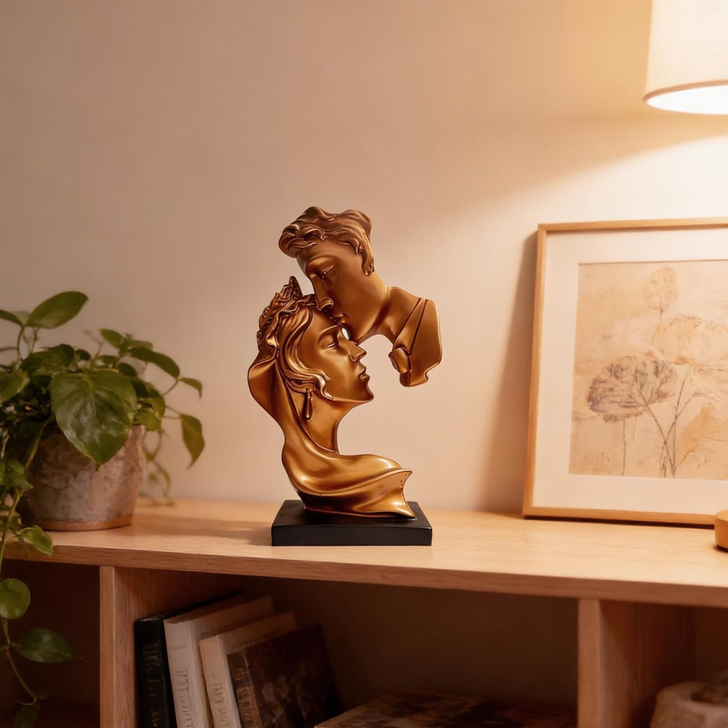 Abstract Art Couple Sculpture Home Furnishing Resin Statue Decoration Romantic Statue / Copper Red