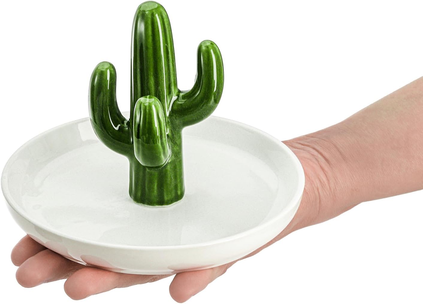 Ceramic Ring Holder Dish / Aloe & Cactus / Set of 2