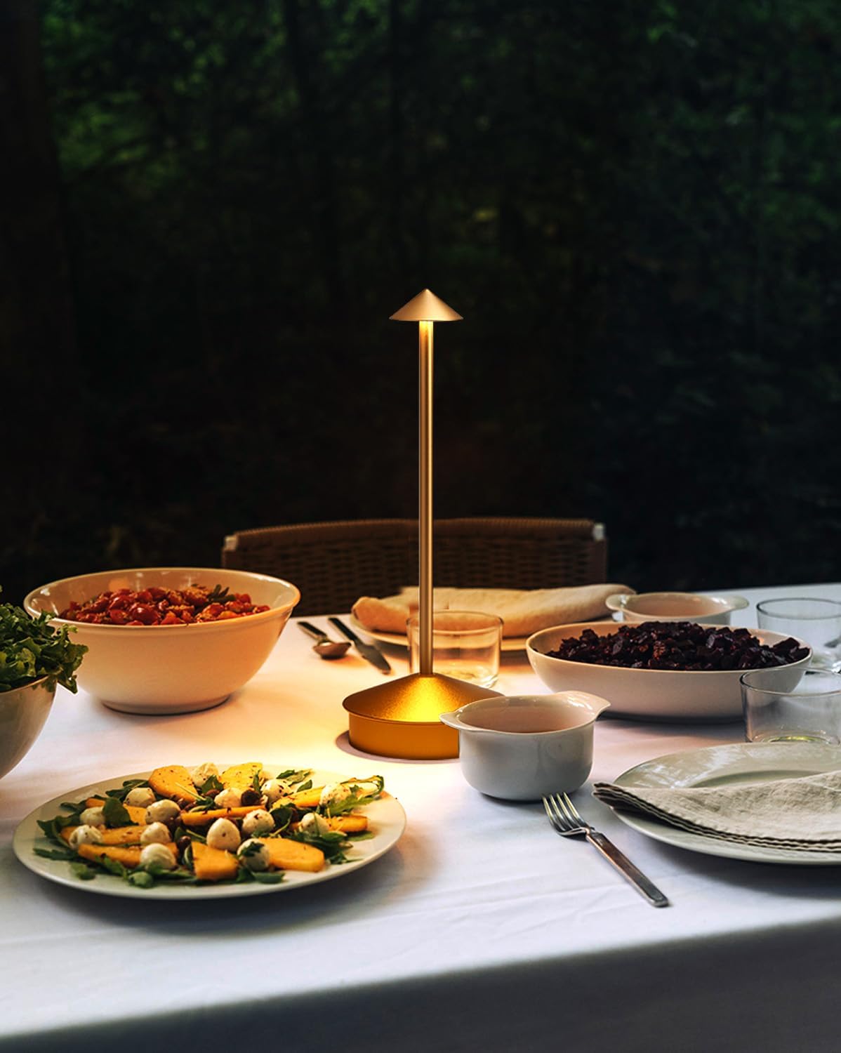 2 Pack Aluminum Cordless Table Lamp, 6000mAh Rechargeable Table Lamps, Portable Touch LED Lamp, Outdoor Waterproof