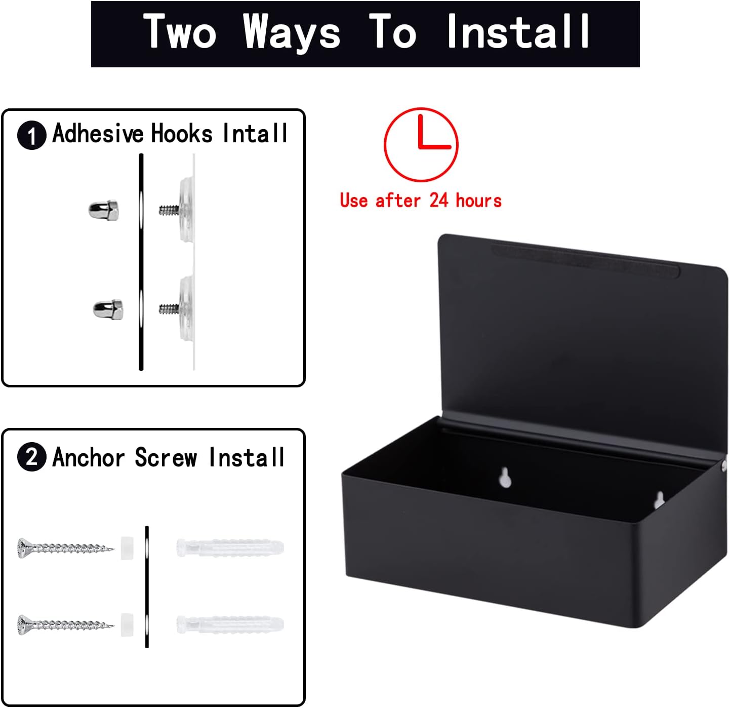 Adhesive Toilet Paper Holder with Shelf and Storage, Wall Mount Toilet Paper Roll Holder & Flushable Wipes Dispenser
