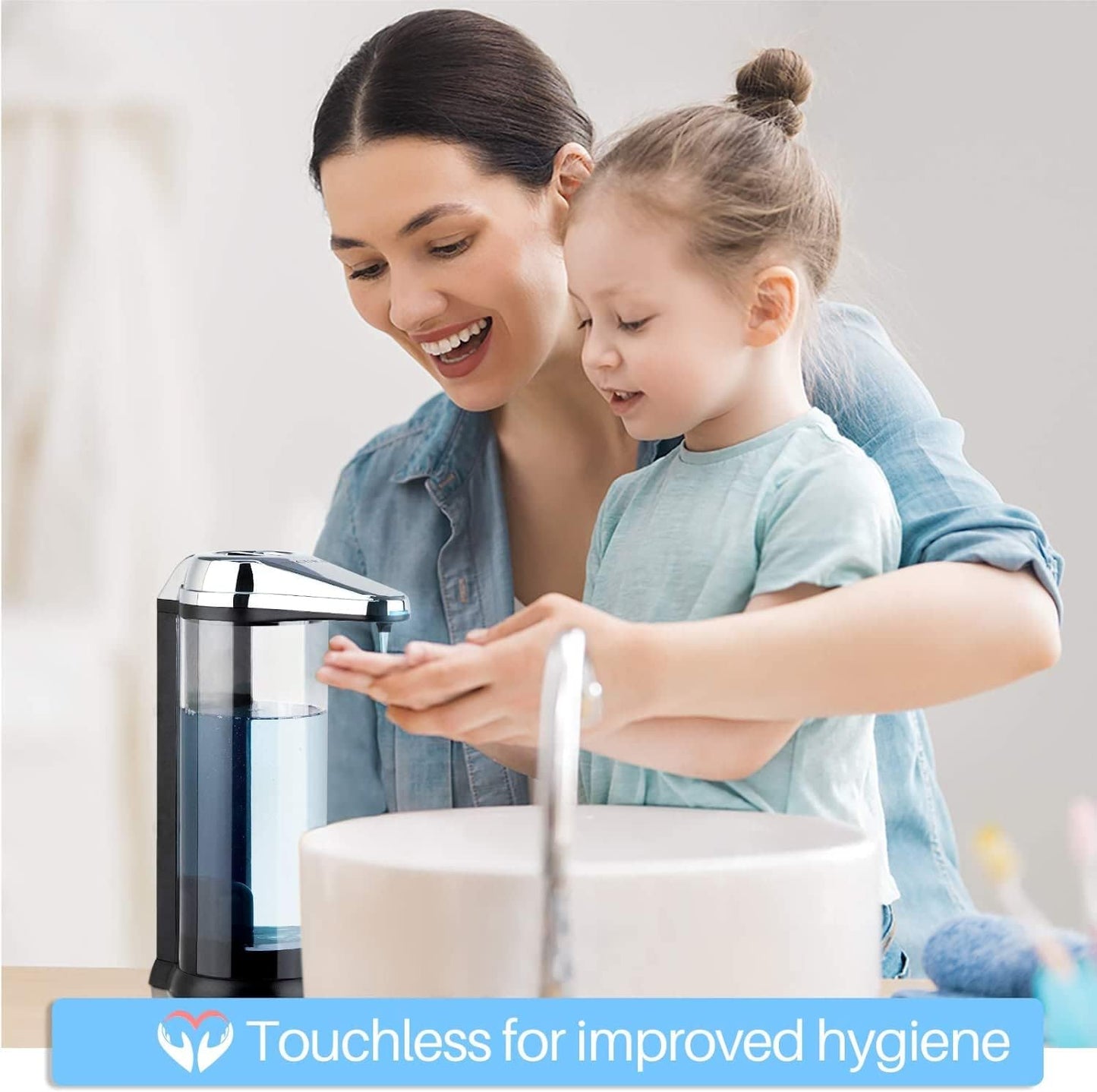 Secura 17oz Automatic Liquid Soap Dispenser, Touchless Battery Operated Hand Soap Dispenser with Adjustable Soap