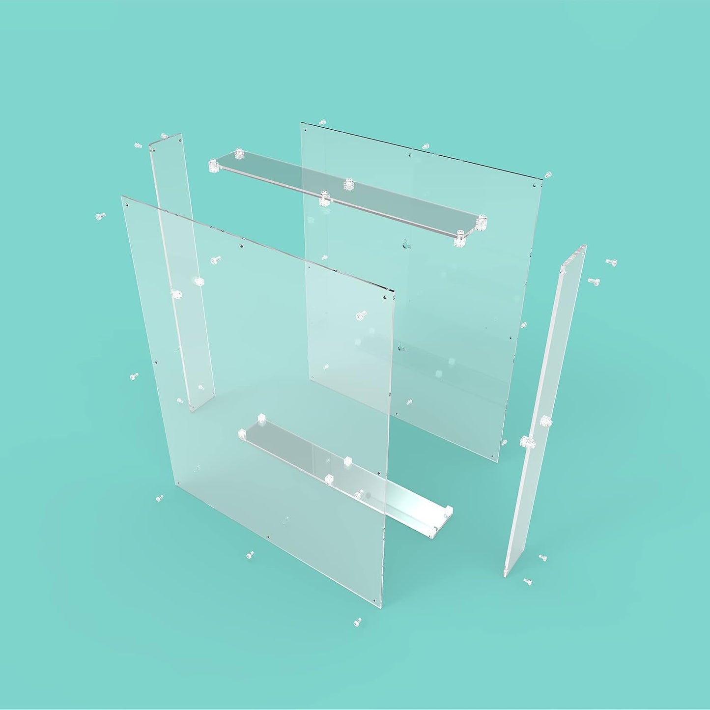 16x20 Acrylic Shadow Box, Assemble Display Case, DIY Tabletop/Wall Mount Display Frame, All Clear Memory Box for Dried
