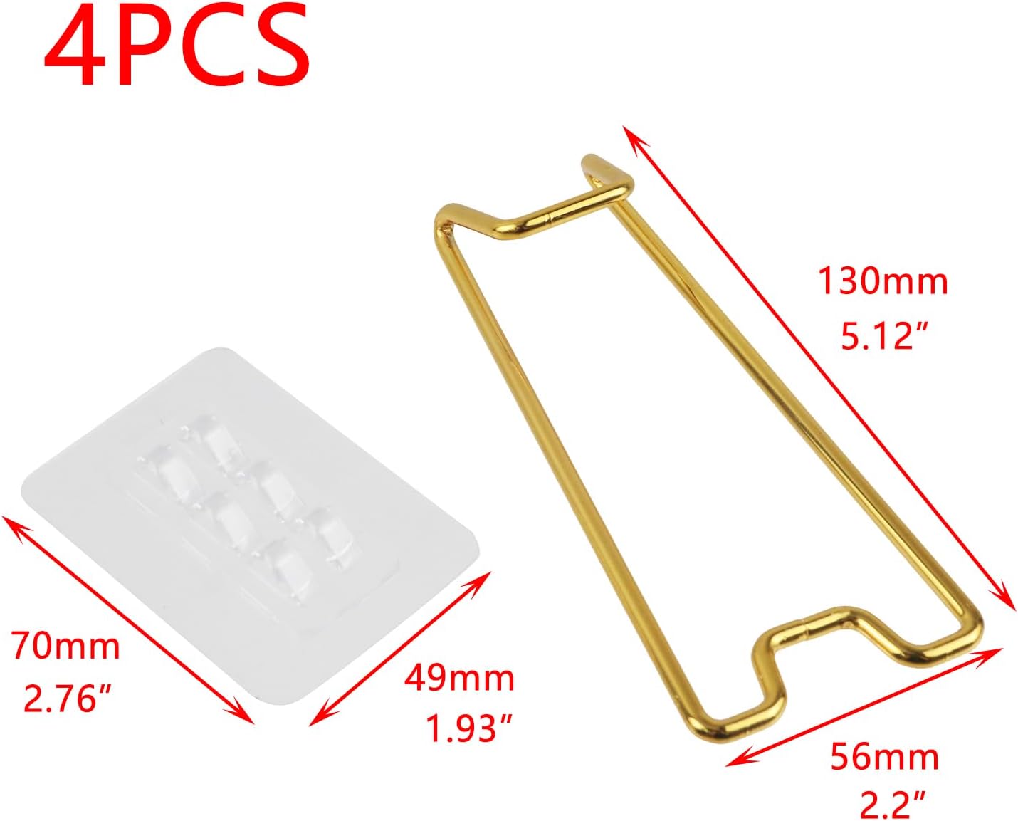 Picture Frame Stand Adhesive Easel Back for Picture Frame Cardboard / 5.12 x 2.2 / Gold / Set of 4