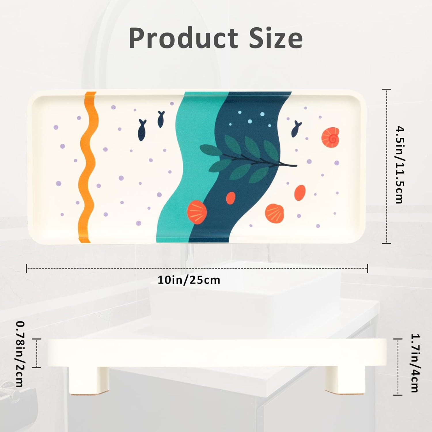 Water-Absorbing Diatomite Sink Tray " Quick-Dry Stone Vanity Riser for Soap / 10 x 4.5
