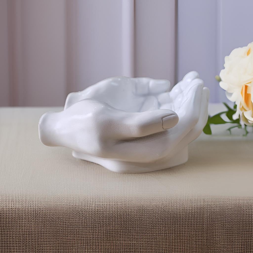 Hand Key Holder Bowl Funny Entryway Key Tray for Desk & Home Decor