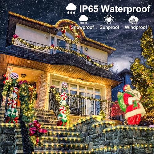 2 Pack Christmas Lights Outdoor, Total 200FT 600 LED Christmas Tree Lights