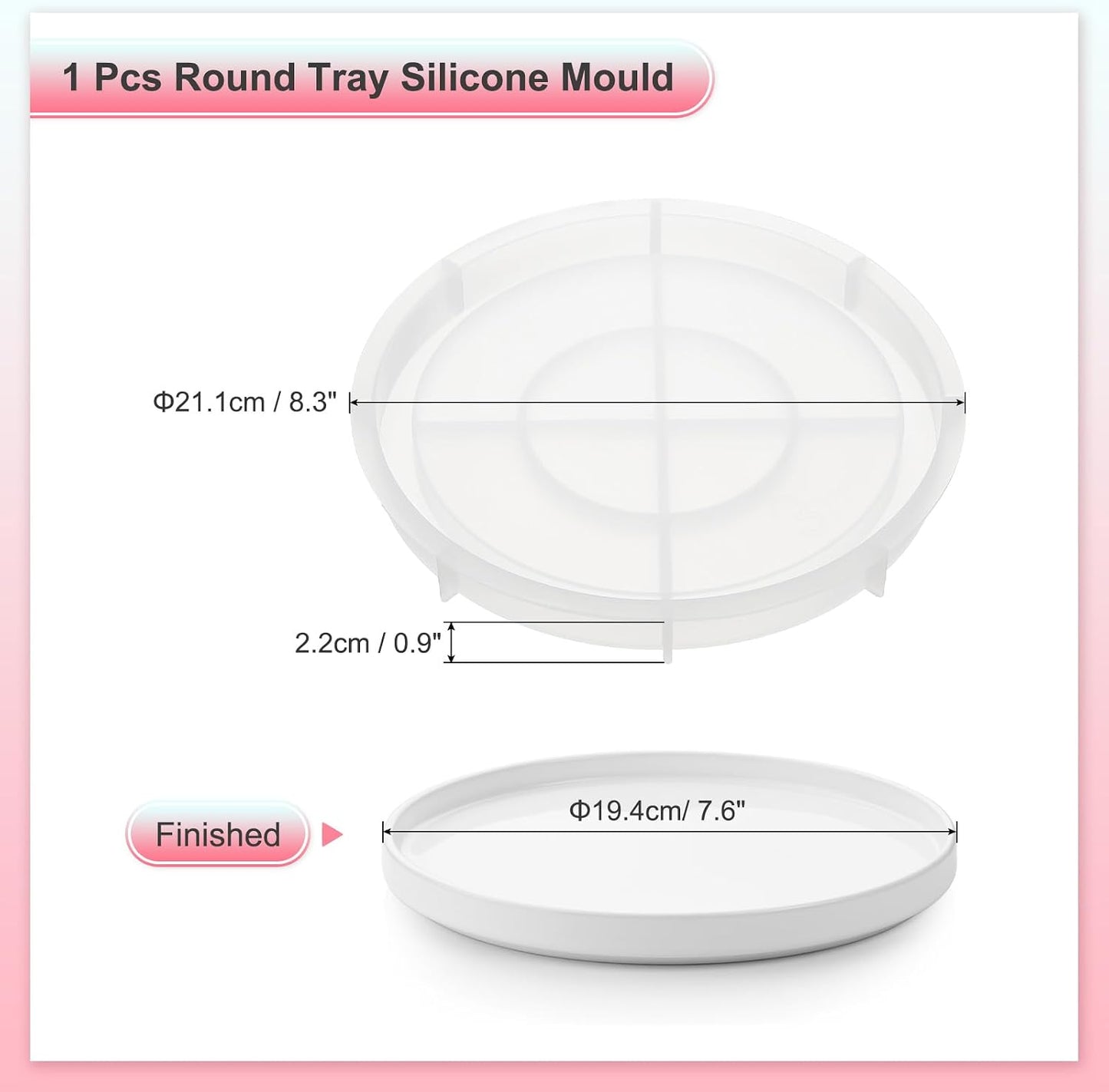 Round Tray Resin Mould / 8.3