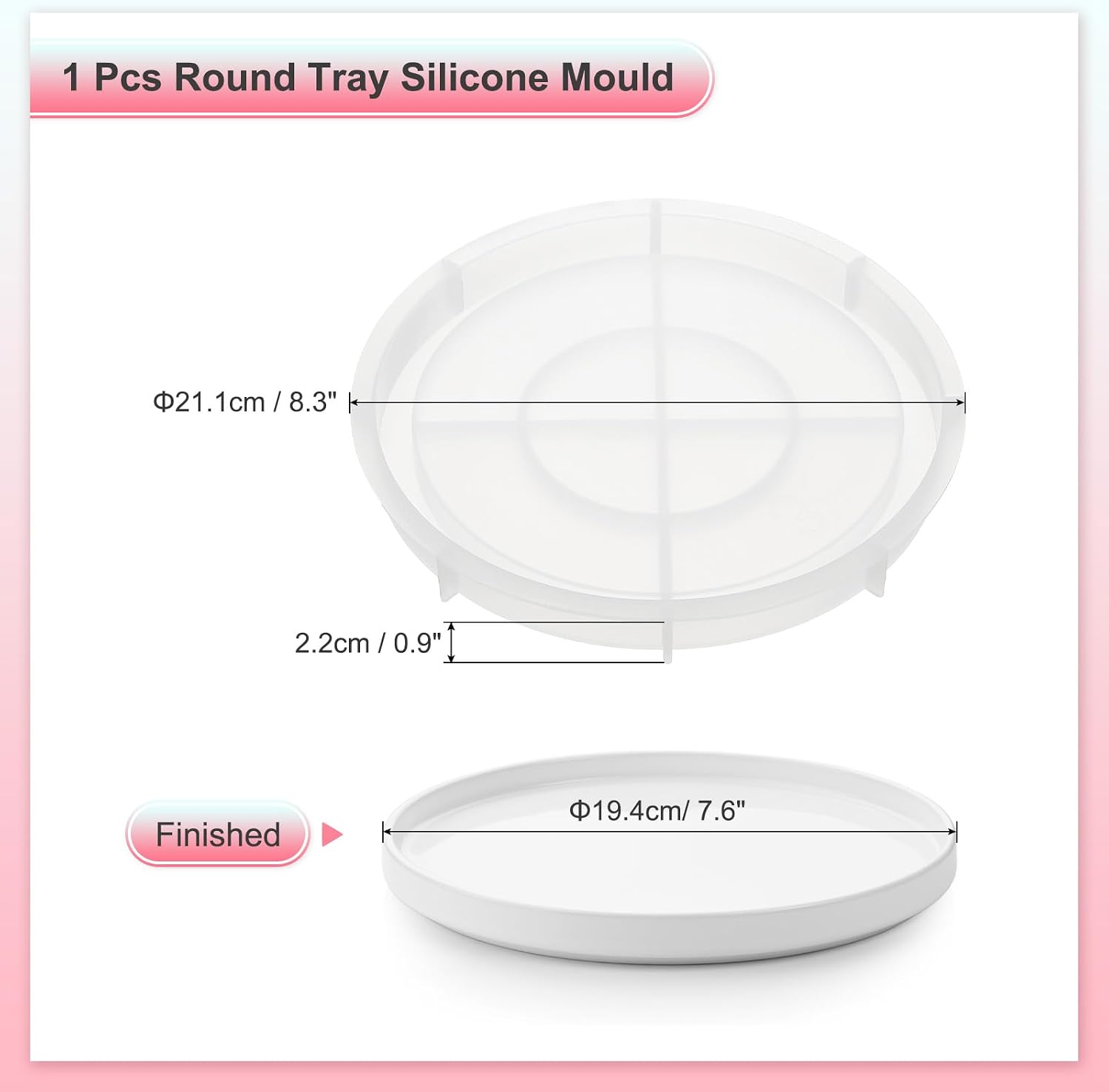 Round Tray Resin Mould / 8.3