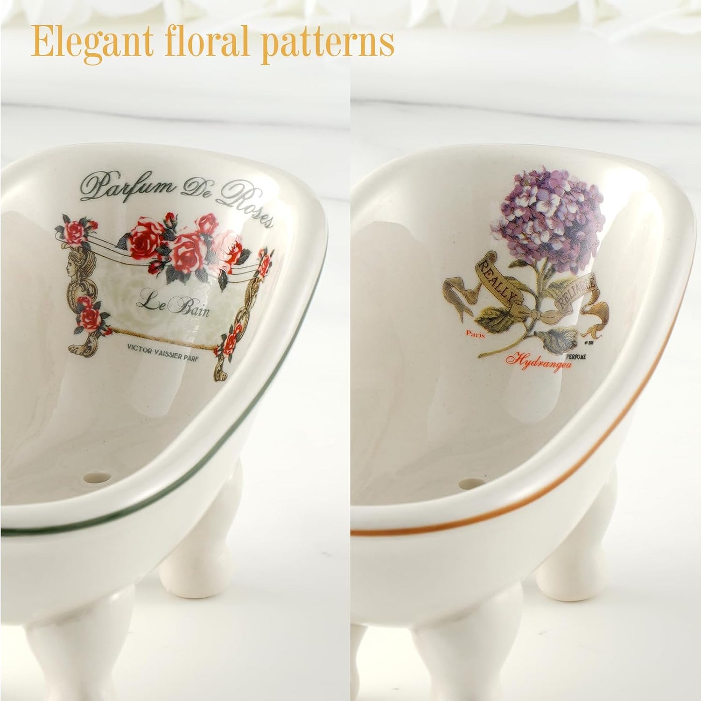 5.6'' Porcelain Mini Bathtub Self Draining Soap Holder / Set of 2
