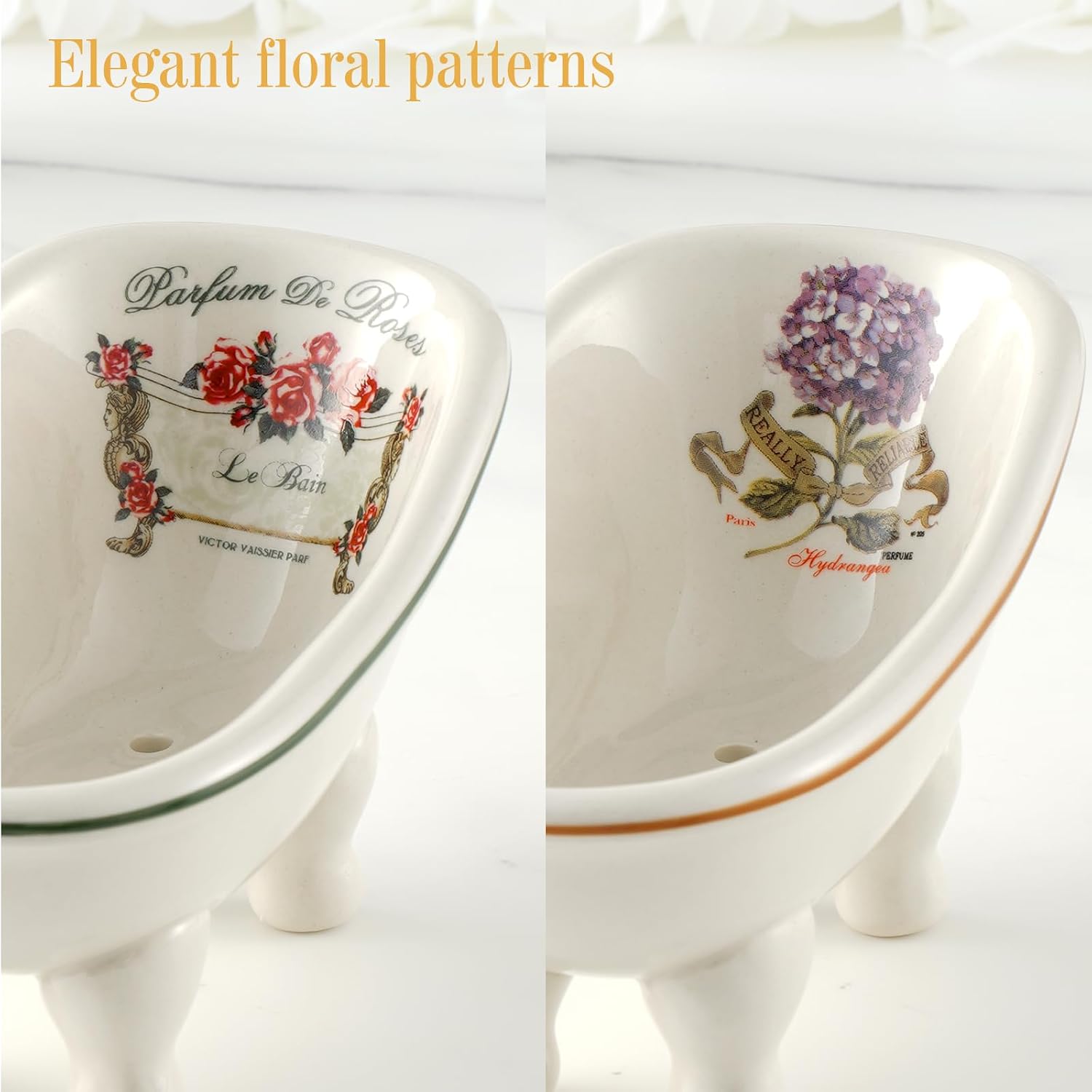 5.6'' Porcelain Mini Bathtub Self Draining Soap Holder / Set of 2