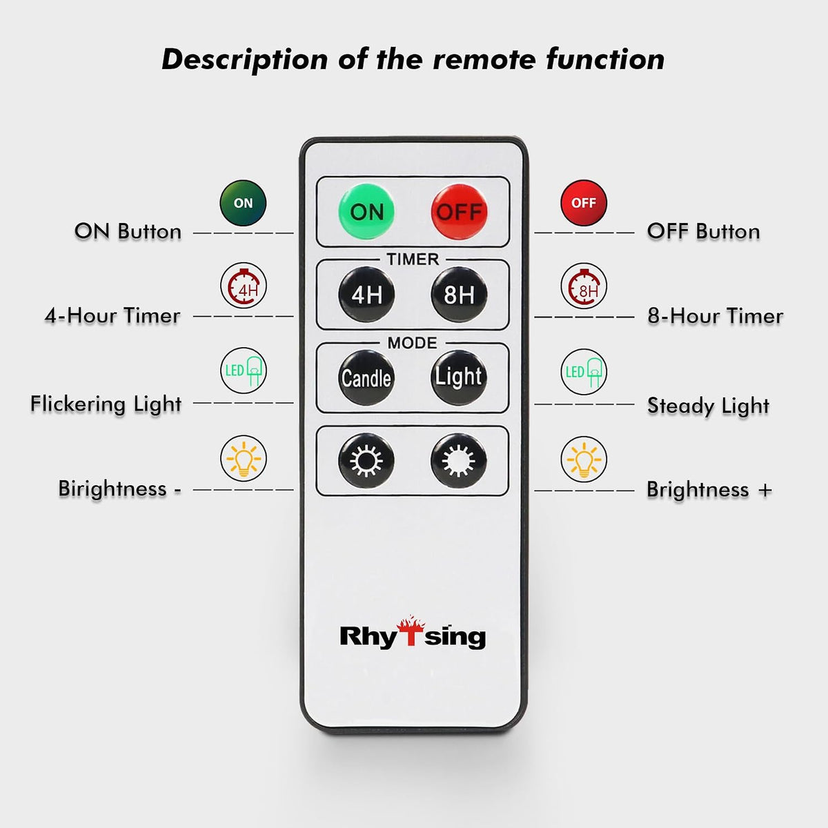 Rhytsing 11 inches White Flameless Taper Candles with Timer, Battery Operated Led Candle Sticks Real Wax Finished for