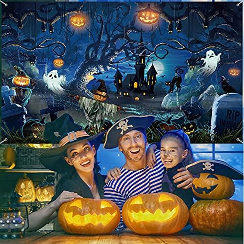 Irenare Halloween Decoration Backdrop Spooky Forest Scary Cemetery Horror