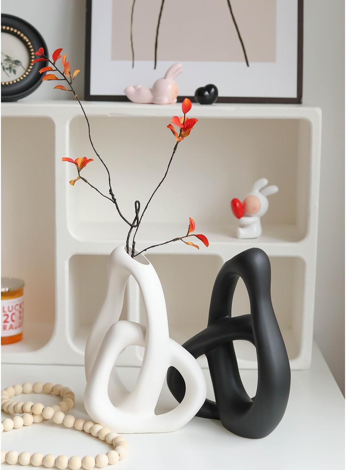 Modern Ceramic Flower Vases / White
