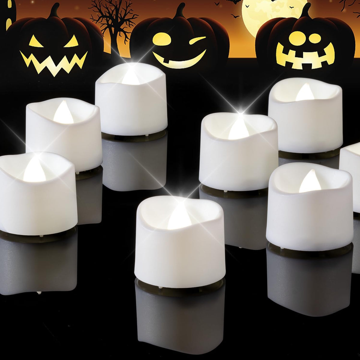 Homemory 12-Pack Flameless Tea Lights Candles Battery Operated, 200+ Hours