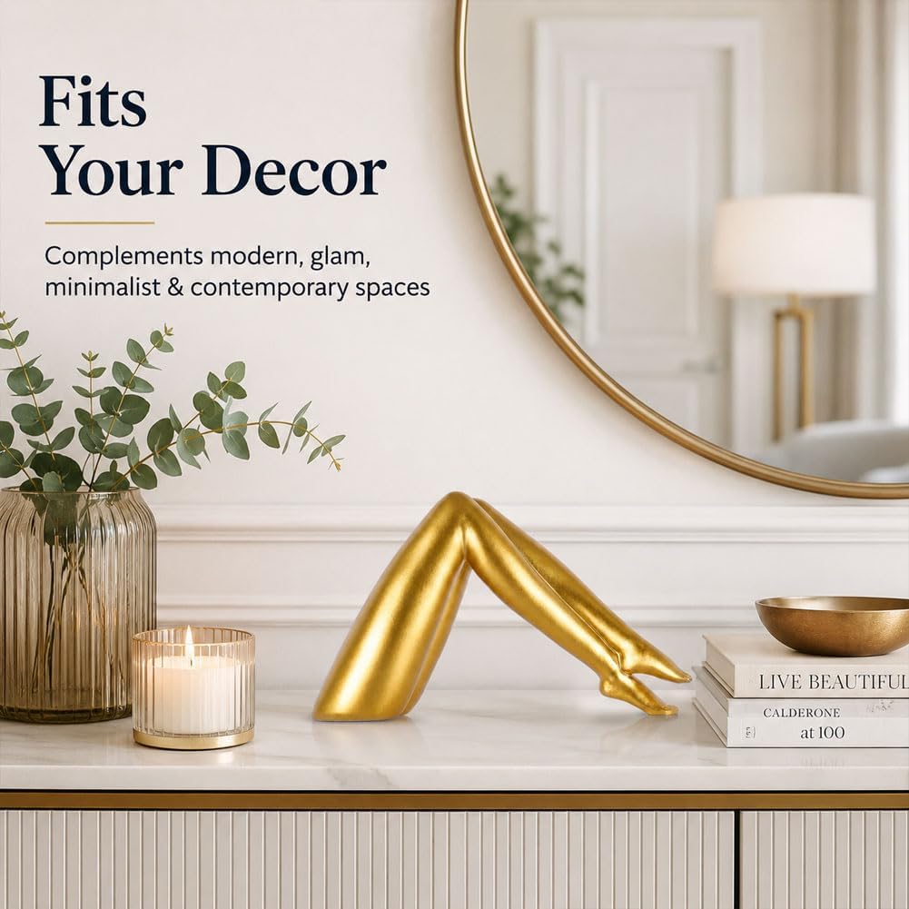 Statue Home Decor / Folded Legs / Gold