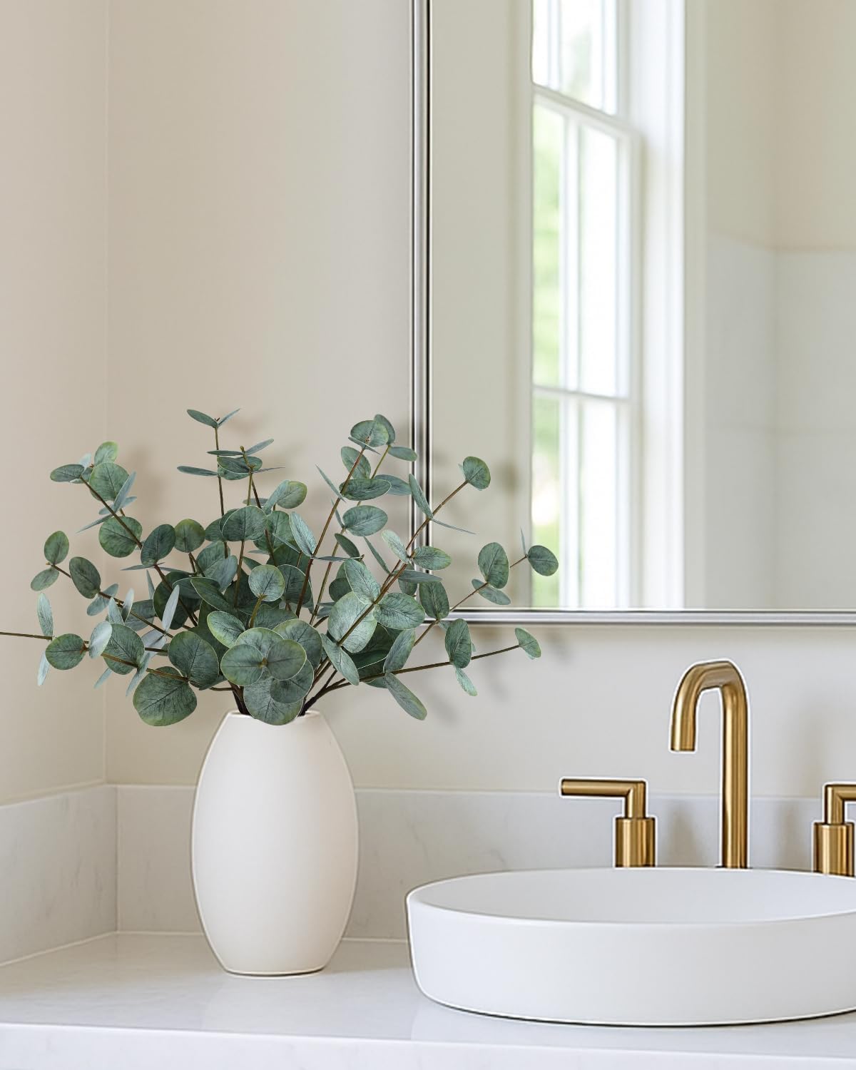 Dual-Sided Real Touch Eucalyptus Plants / Gray Green / Set of 6
