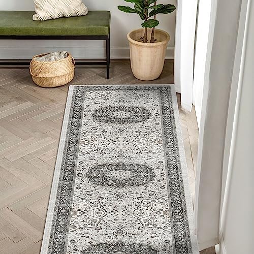 Hallway 2x6 Washable Runner Rug: Oriental Stain Resistant Kitchen Entryway Rugs Farmhouse Ultra Soft Bathroom Bedroom