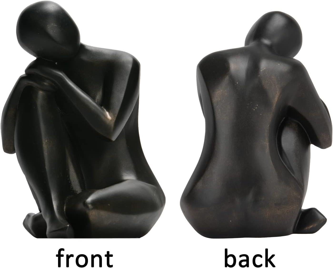 Thinker Statue Resin Abstract Sculpture / Black Copper