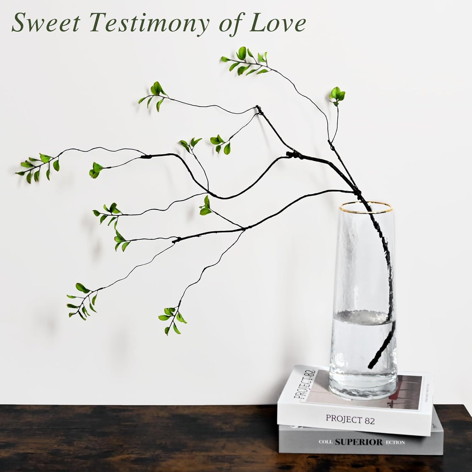 Artificial Ficus Branches for Vase / Green / 47 Inch / Set of 4