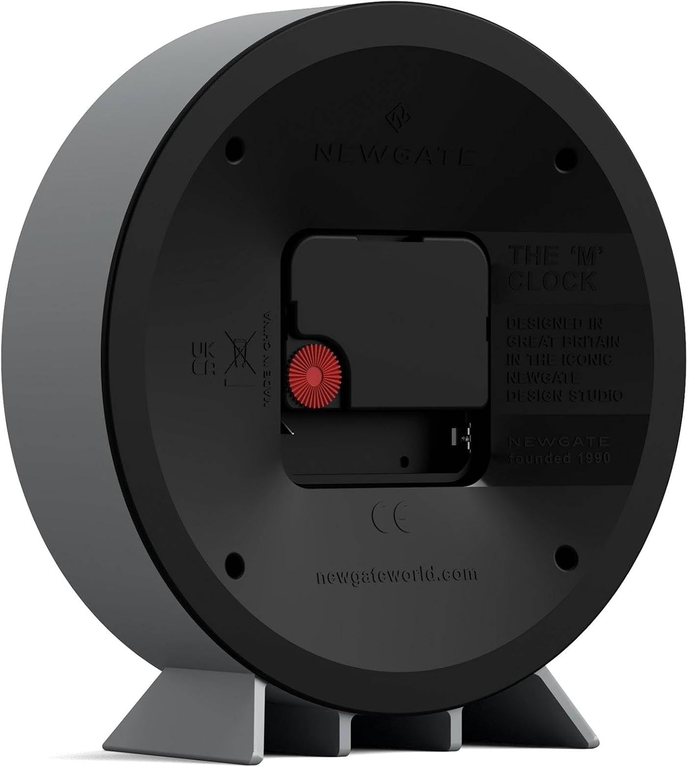 NEWGATE® M Mantel Railway Desk Clock | Modern Round Station Clock Design | Gray | Contemporary Style for Desk, Table