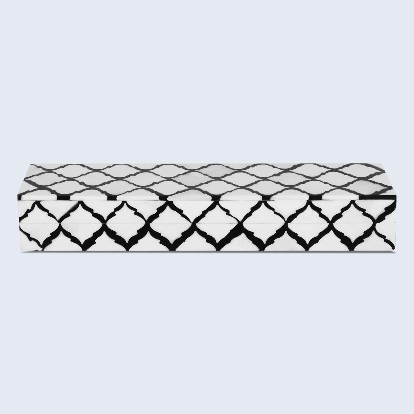 Moroccan Remote Control Holder Box / MUMTAZ-B&W / 10 x 2.5 x 1.5