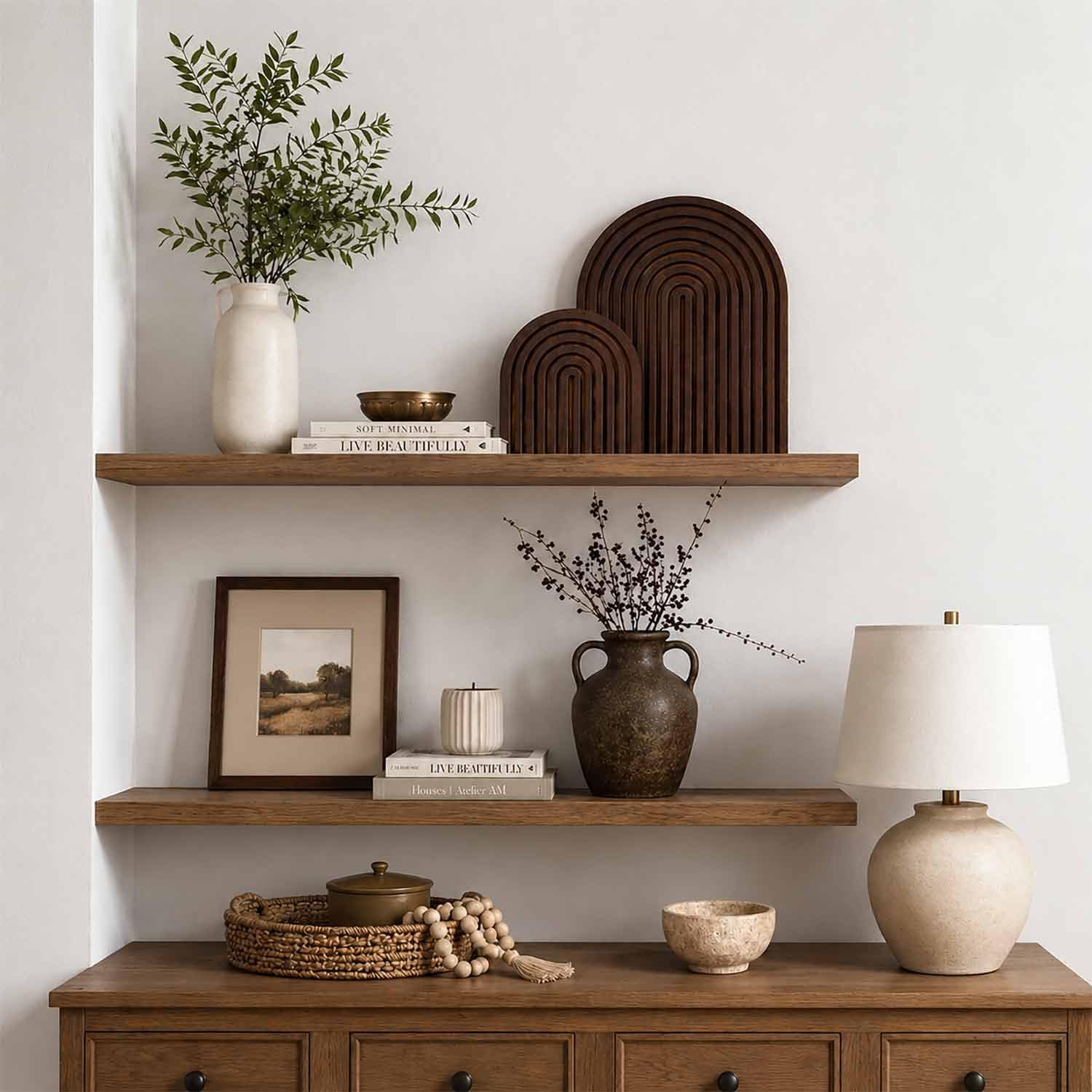 Mid Century Modern Boho / Dark Brown / Set of 2